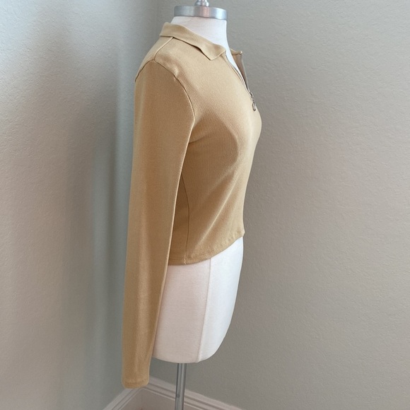 TOPSHOP Ribbed Long-sleeve Polo - Picture 4 of 9